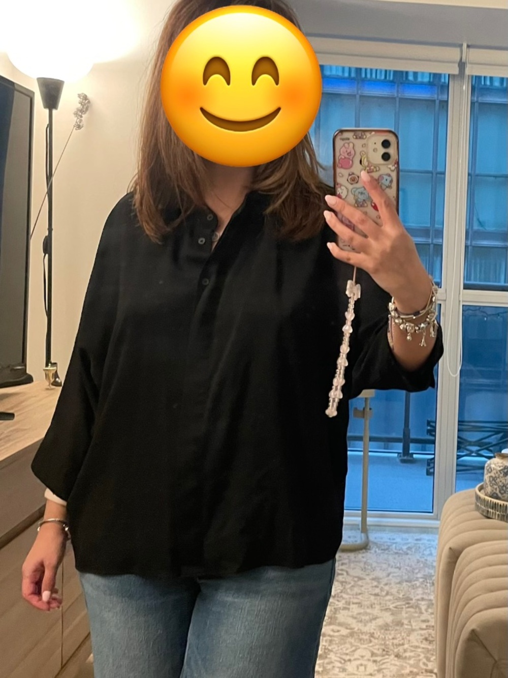 Uniqlo black blouse